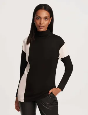 Colorblock Mock Neck Serenity Knit- Sale