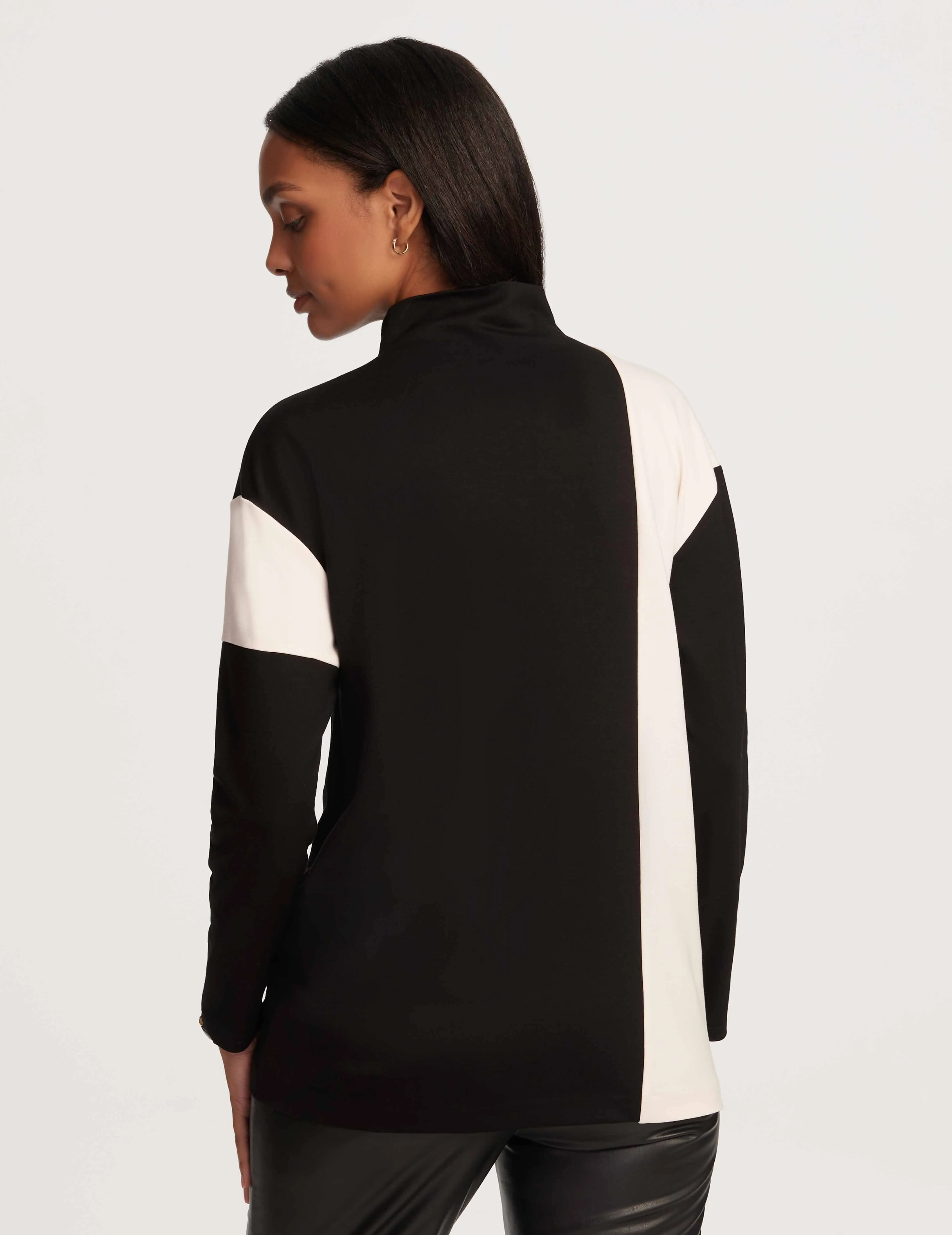 Colorblock Mock Neck Serenity Knit- Sale