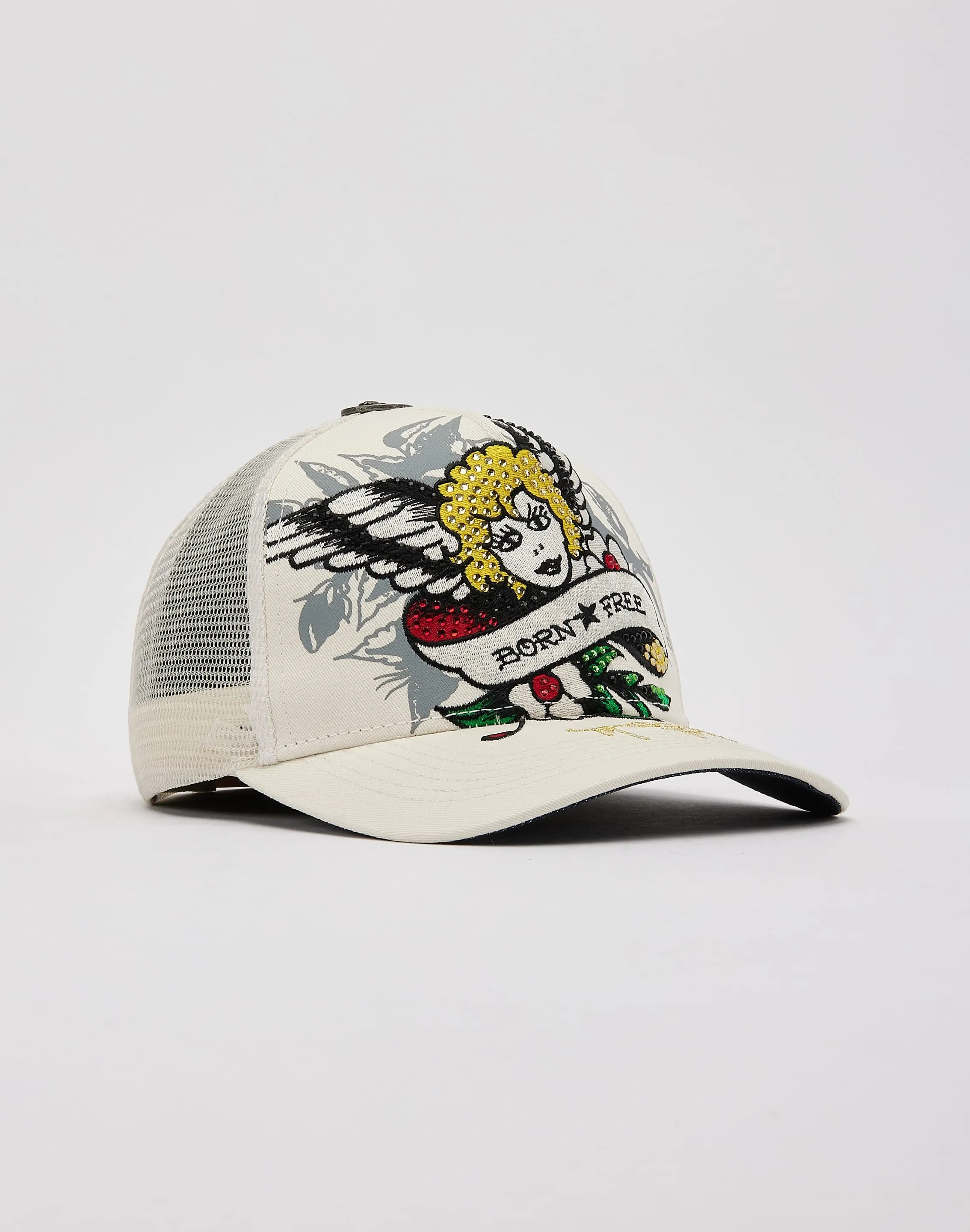 Ed Hardy Cherub Rhinestone Trucker Hat