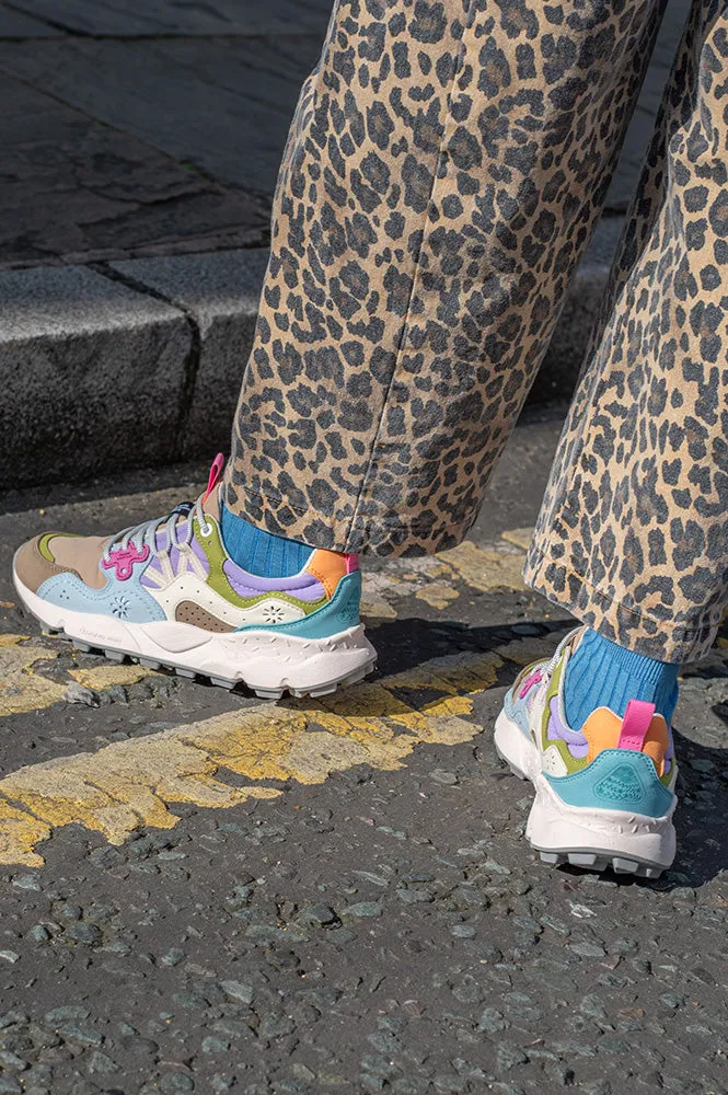 Flower Mountain Yamano 3 Kaiso Suede/Nylon Sand-Celeste Trainers