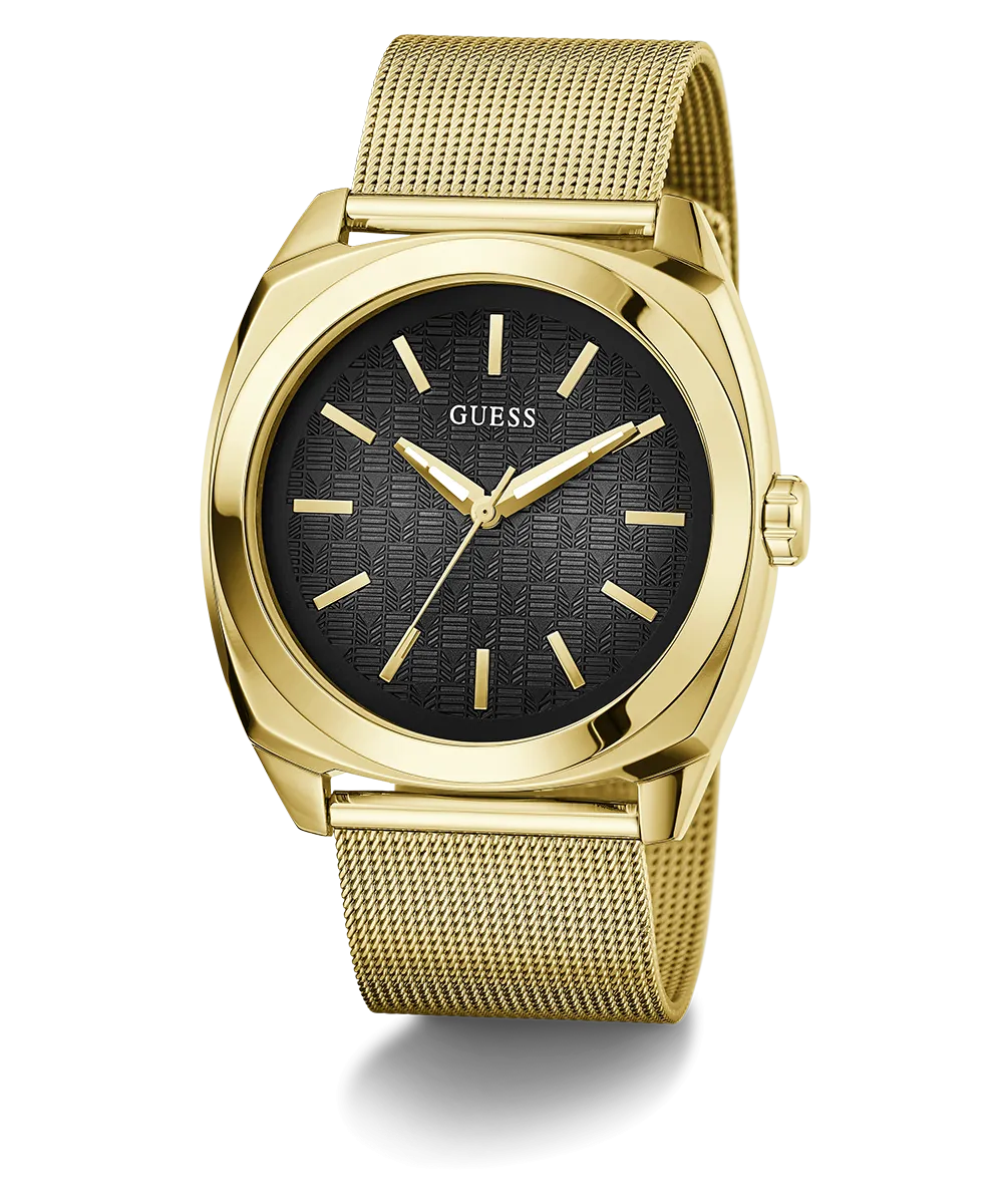 GUESS Mens Gold Tone Analog Watch