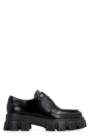 Prada Lug Sole Almond Toe Lace-Up Shoes