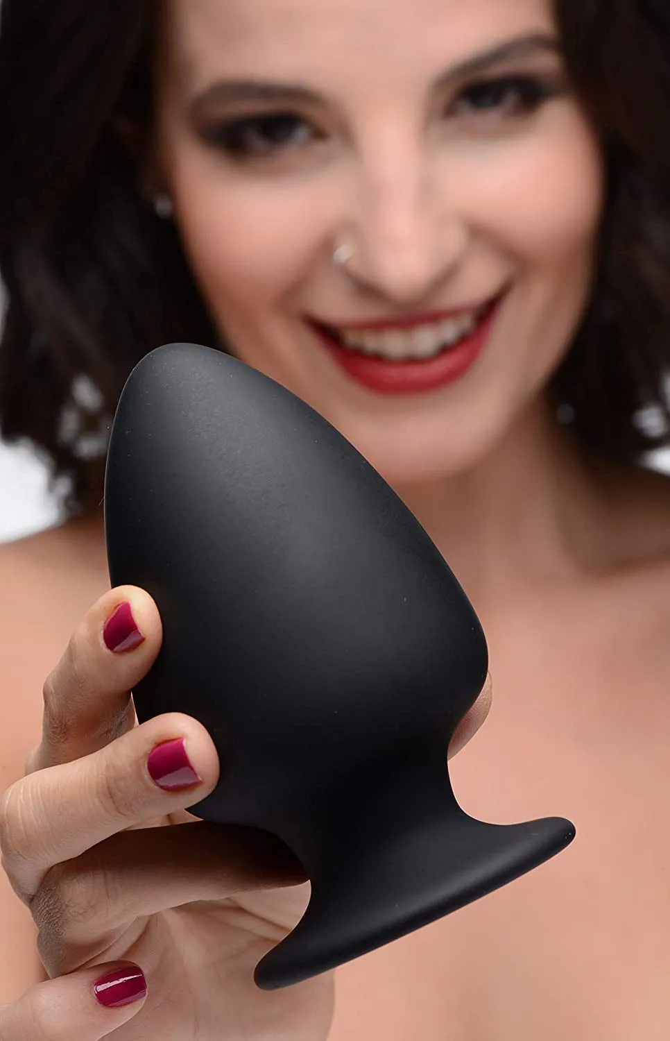 Squeezable Medium Anal Plug - Black