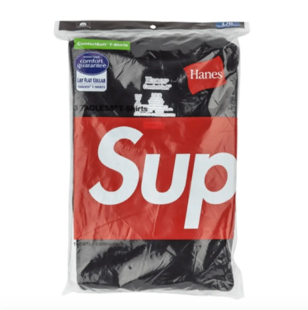 Supreme Hanes 3 Tagless Tee "Black"