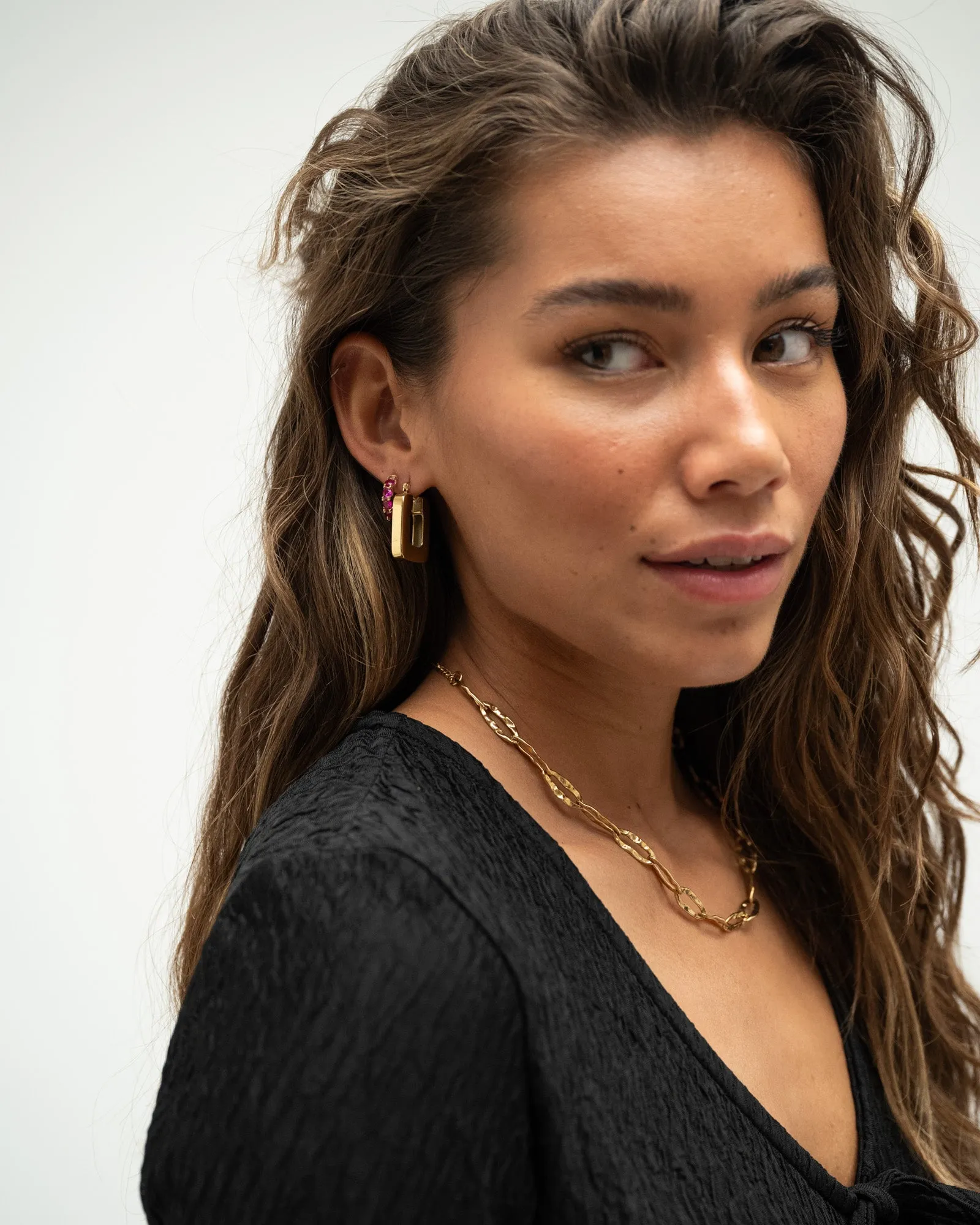 TILTIL Single Hoop Goldplated Sarah Square