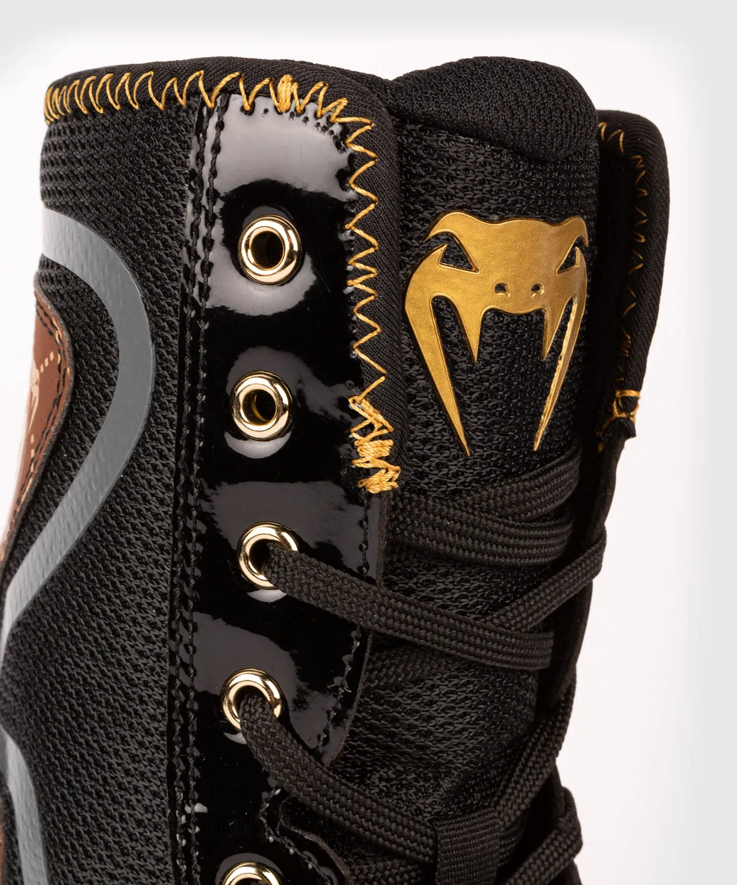 Venum Elite Evo Monogram Boxing Shoes – Black/Brown