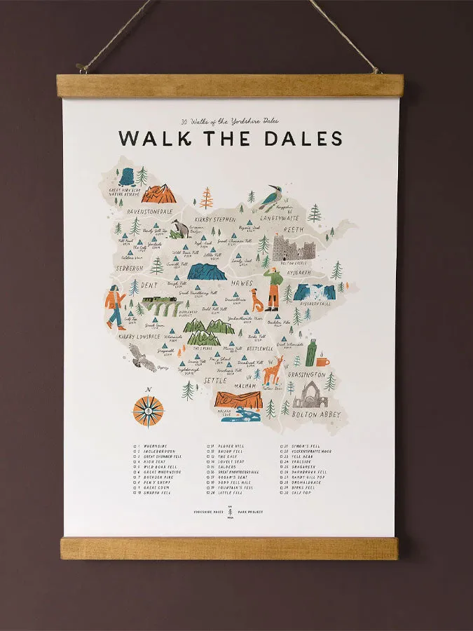 Walk the Dales poster With Hanger