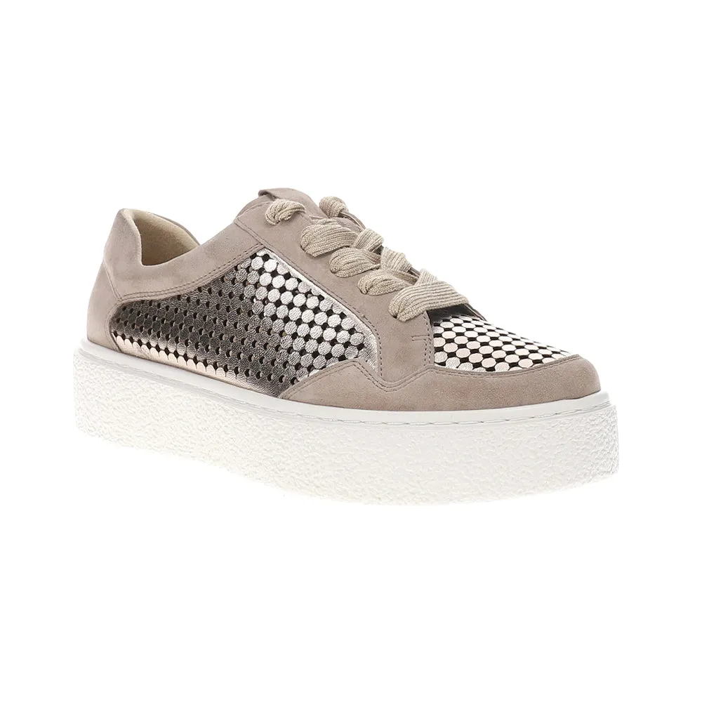 Yago Perforated Metallic Lace Up Sneakers