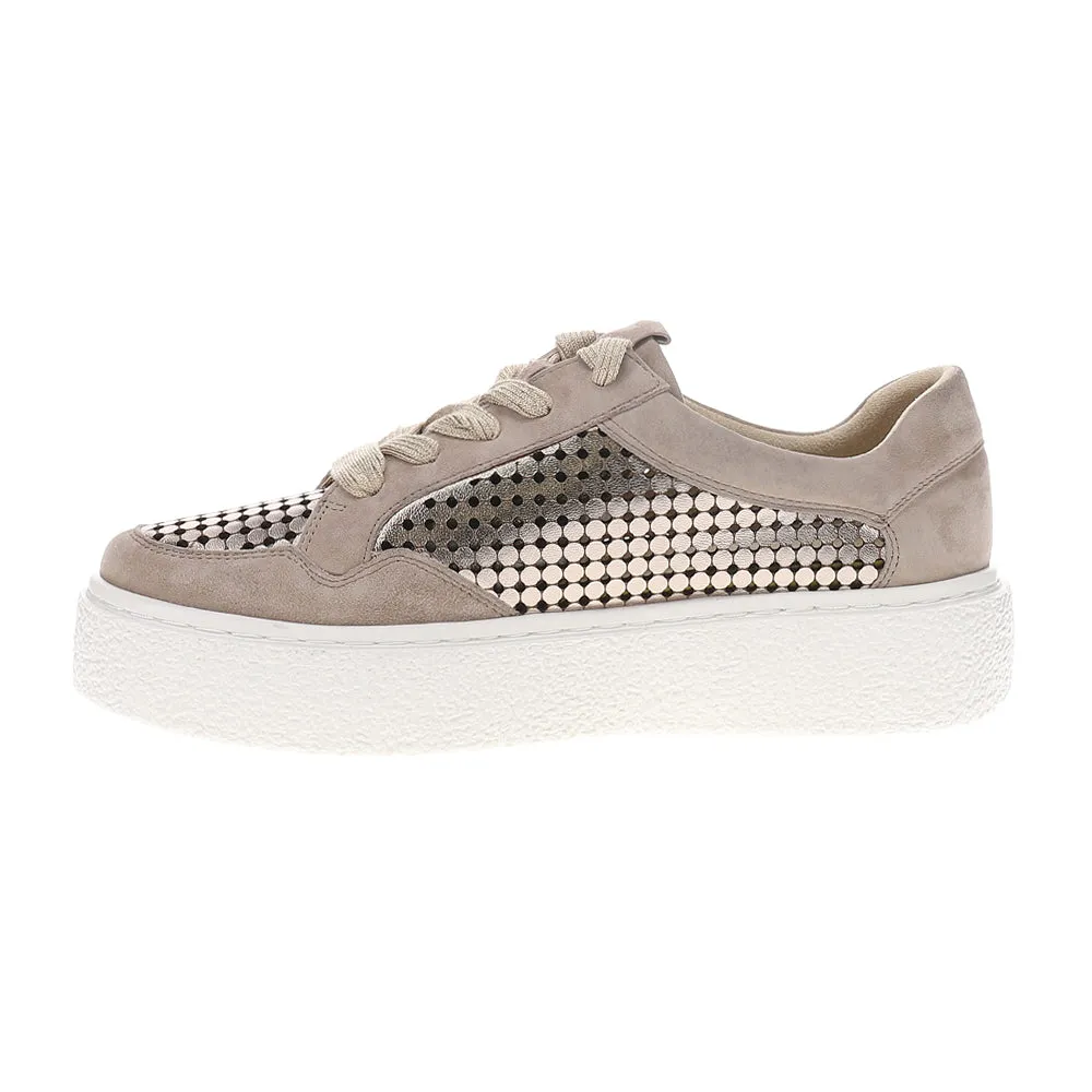 Yago Perforated Metallic Lace Up Sneakers