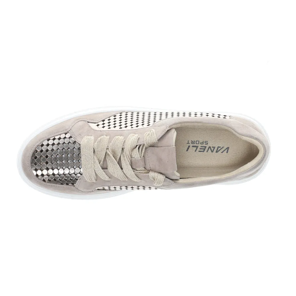 Yago Perforated Metallic Lace Up Sneakers